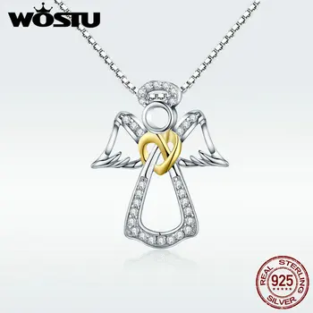 

WOSTU 2020 New Arrival 925 Sterling Silver Guardian Angel Chokers Necklaces for Women Fashion S925 Pendant Jewelry Gift DXN123