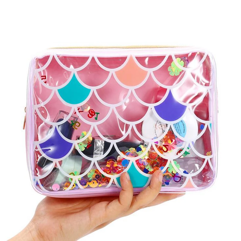 

Multicolor Sequin Zipper Cosmetic Bag Multifunction PVC Storage Travel Make Up Bag Women Large Capacity Toiletry Wash Kit