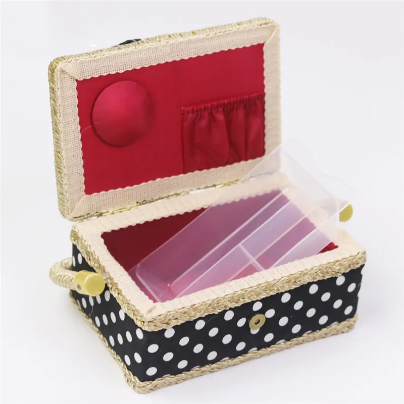 Handmade Cotton Fabric Storage Sewing Basket Sewing Thread Scissors Tools Accessory Craft Tools Storage Box For Women Wife Gift  (6)