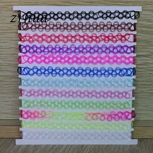 ZRHUA микс 12 Цветов 12 шт./упак. татуировки Радуга удлиненные чокеры, Цепочки и ожерелья винтажный, готический, в стиле панк эластичный Для женщин ювелирные изделия персонализированное колье-чокер