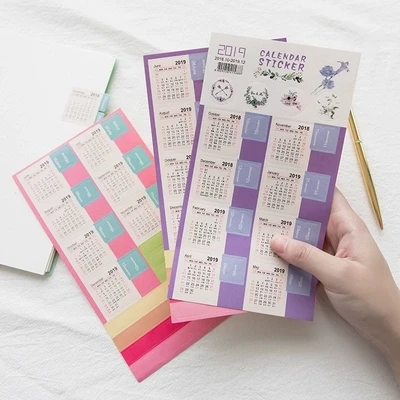 / год, наклейка с цветным календарем цвета радуги, блокнот, индекс, сделай сам, декоративная наклейка на месяц, аксессуары для планировщика Escolar