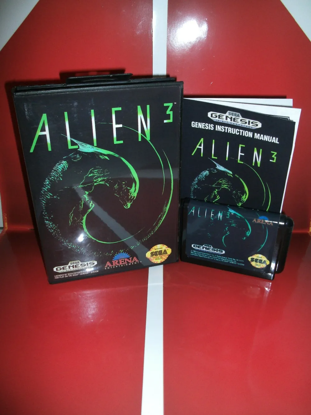 

Alien 3 game cartridge with box and manual 16 bit MD card for Sega MegaDrive for Genesis