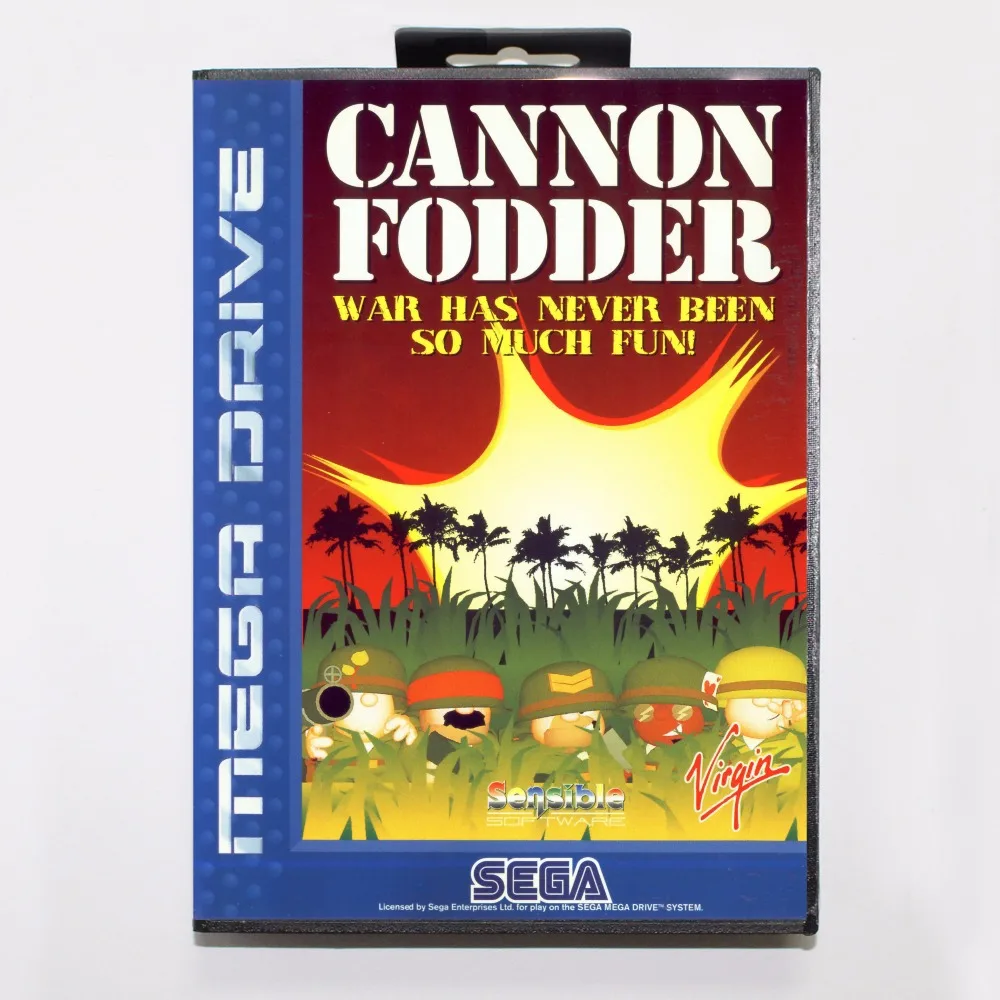 

Cannon Fodder Game Cartridge 16 bit MD Game Card With Retail Box For Sega Mega Drive For Genesis