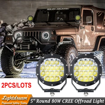 

Led spot lights 4x4 offroad led work lights 80W Round narrow beam Good night lights x2pcs free shipping