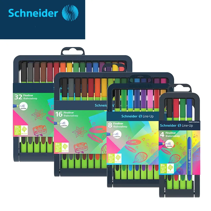 

4/8/16 /32 colors Fineliner Germany Schneider Line-up fiber pen and colorful pens 0.4mm painting drawing pen writes smoothly