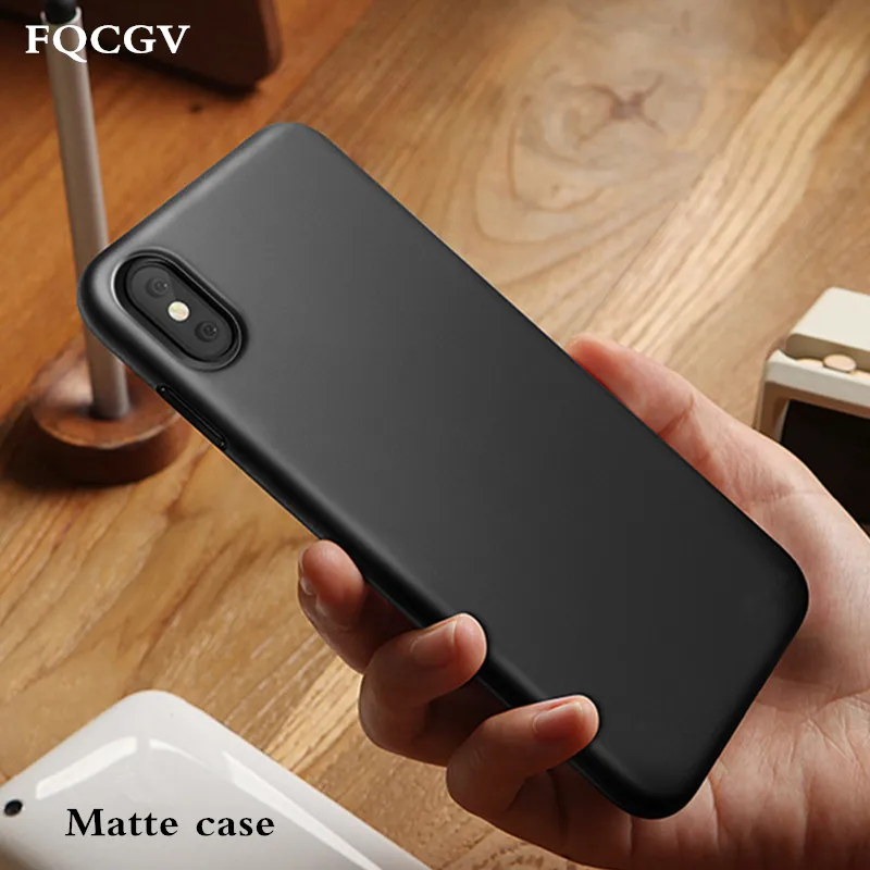 FQCGV Luxury Matte Case For iPhone X 10 Ultra Thin Slim Back Cover Apple iPhoneX cover Xiaomi Mi 8 Explorer Edition |