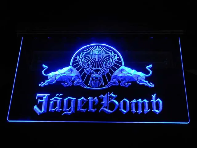 Светодиодный неоновый светильник a233 Jagermeister Jager Bomb Bull Wine|sign|sign ledsign neon |