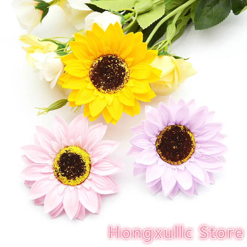 

25pcs DIY foam Sunflower head simulation Soap artificial Flower Head Bouquet Gift Box Decoration Collocation fake Flowers wreath