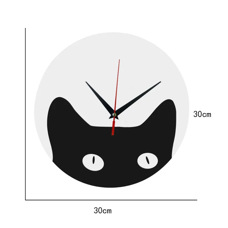 top sale quartz wall clocks acrylic mirror watch modern cat horloge digital clock home decor Living Room stickers Single Face