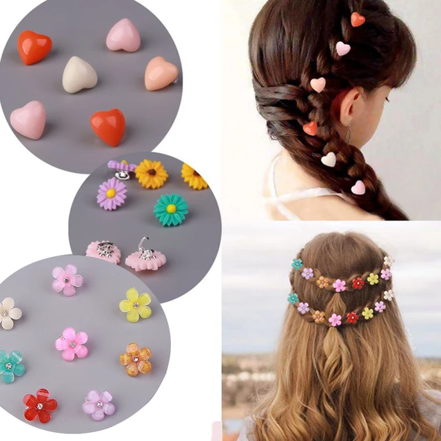 6pcs Crystal Rhinestone Studded Girls Hair Clips Tiny Small Lovely Hair