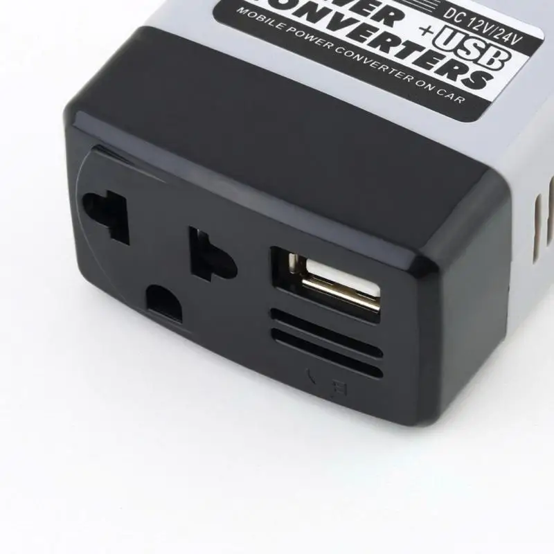 Автомобильный DC 12-24V к AC 220V преобразователь напряжения питания USB зарядное устройство