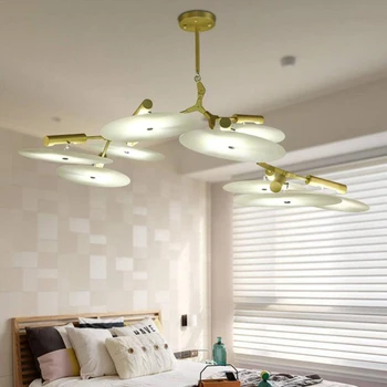 

Modern Living Room Chandelier Modern Simple Acrylic Lighting Creative Golden Bedroom Lamp Hotel Decoration Restaurant Chandelier