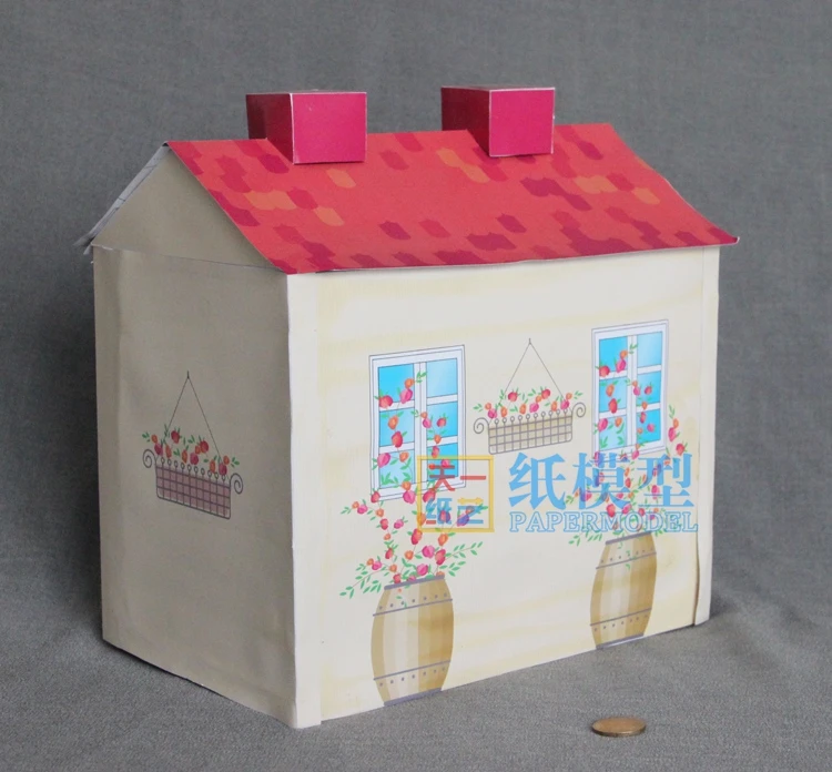 Милый Версаль стиль DIY салон магазин бумажная модель трехмерная оригами Бумажная модель