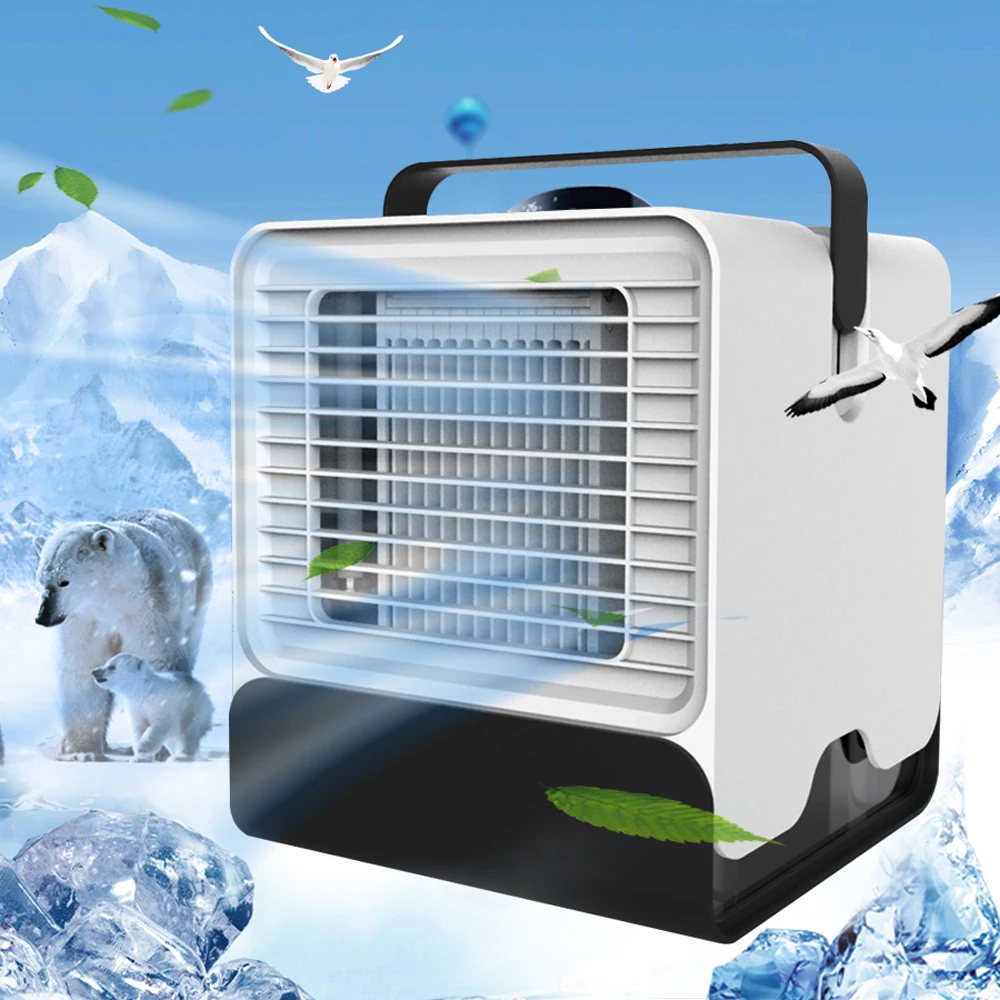 

USB Mini Portable Air Conditioner Humidifier Purifier Night Light Desktop Air Cooling Fan Air Cooler Fan for Office Home