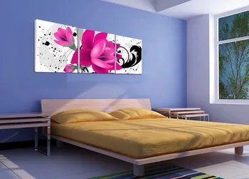 

3 Pieces Flora Pink Blooms Paintings Artwork for Home Decoration Canvas Wall Art Colorful Flowers Canvas Prints