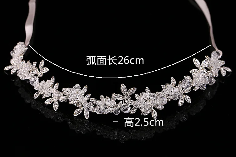 New Arrival Noble Crystal Rhinestone Bridal Headpieces Satin Ribbon Wedding Hair Accessories for Brides Tiaras Crowns Headbands 5