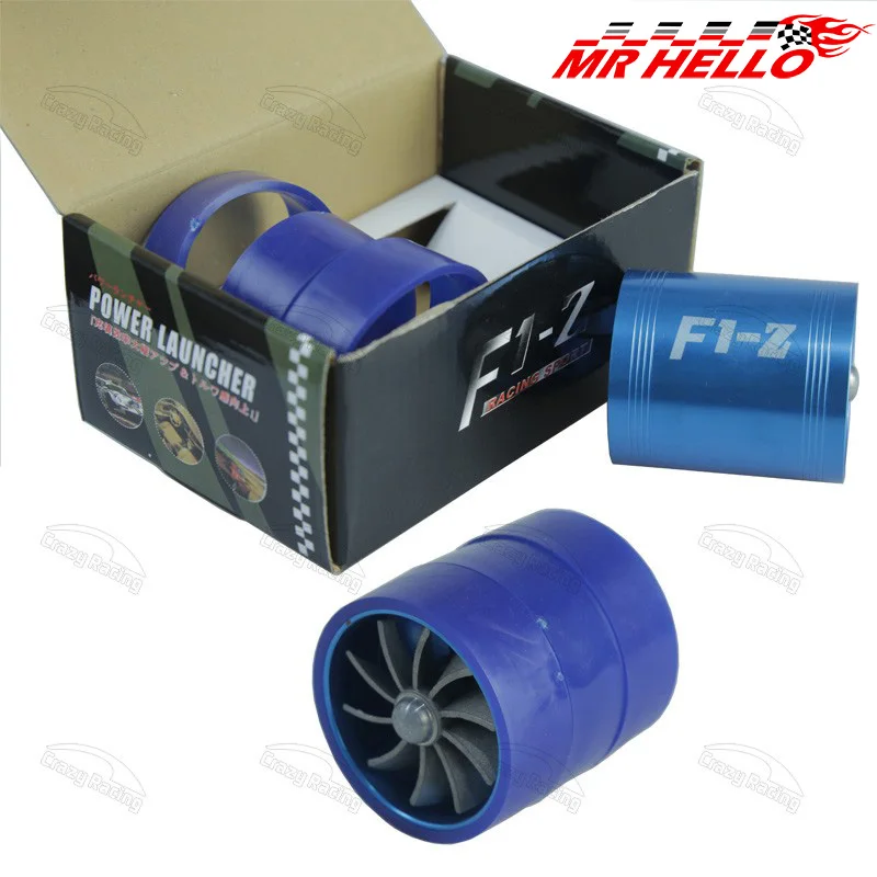 

F1-Z Supercharger Turbo Air Intake Fuel Saver Fan w/ Double Propeller - Blue high quality