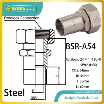 

54mm ODS straight SW65 hex rotalock valve installed in vaccum pump