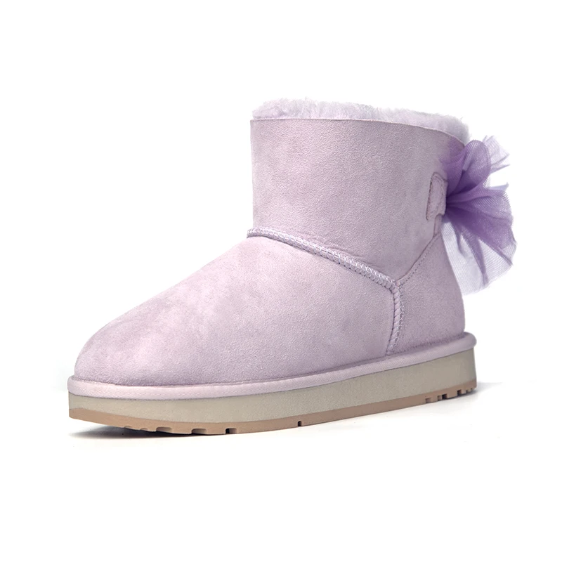

RUIYEE winter boots ladies sheepskin wool one boots fashion sheepskin boots long tube women's boots snow boots 2018 new