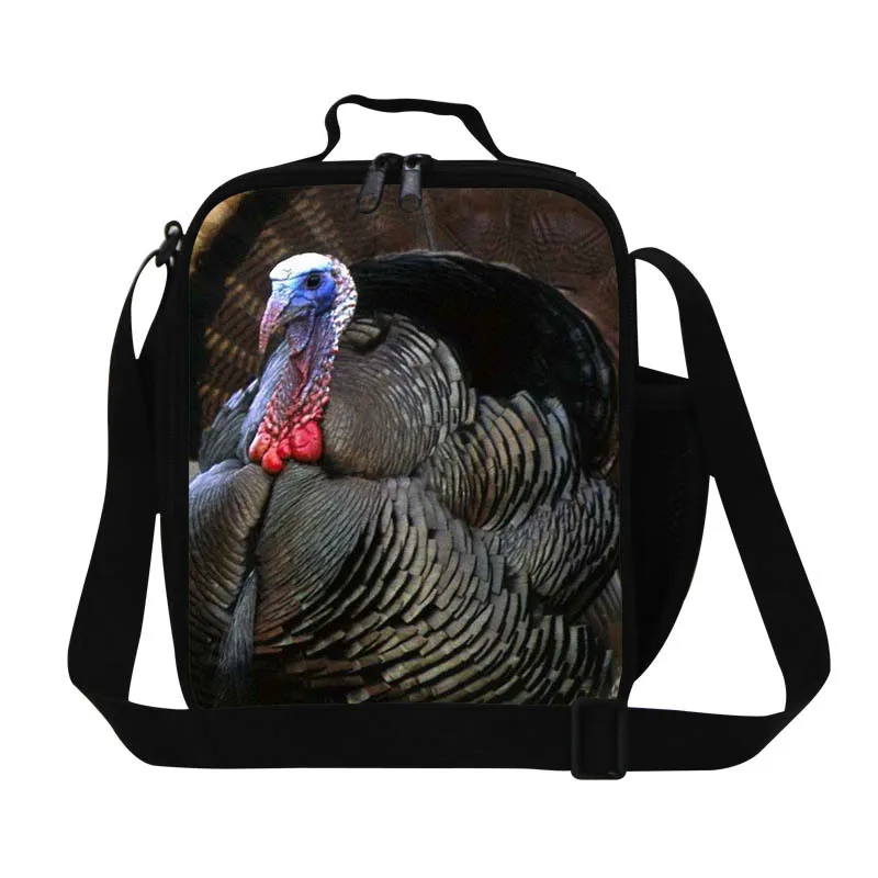 Personalized turkey Print kids insulated lunch bags stylish thermal lunch box for adult children boys lunch