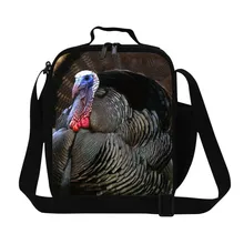 Personalized turkey Print kids insulated lunch bags stylish thermal lunch box for adult children boys lunch