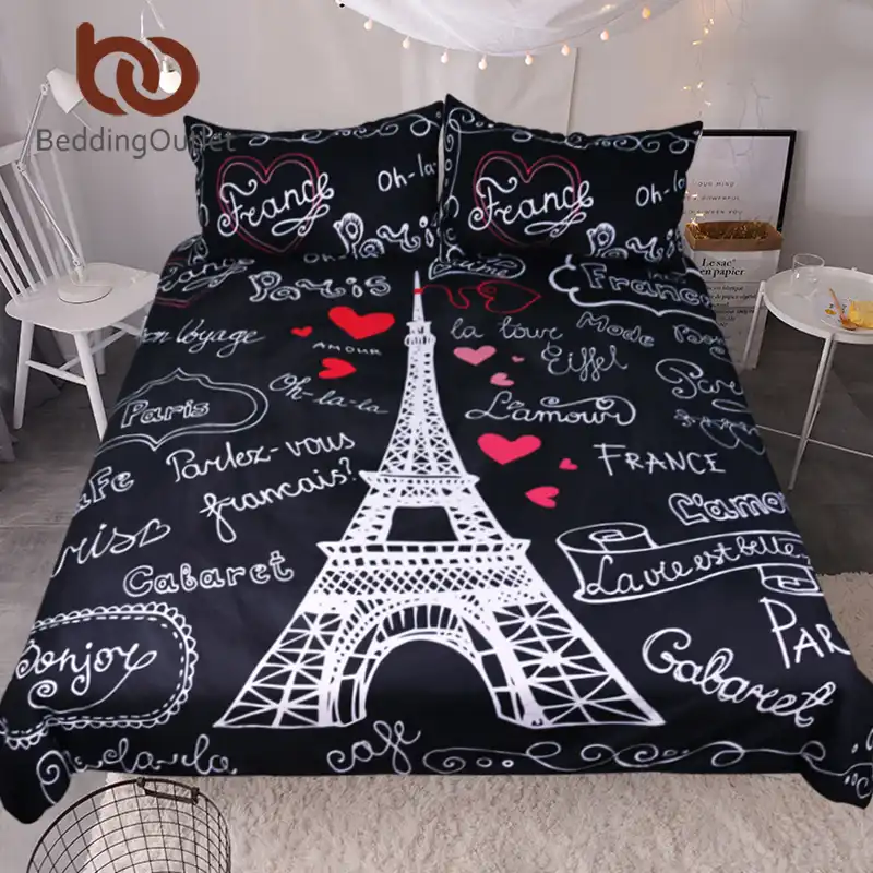 Beddingoutlet France Paris Tower Bedding Set Black And White Bed