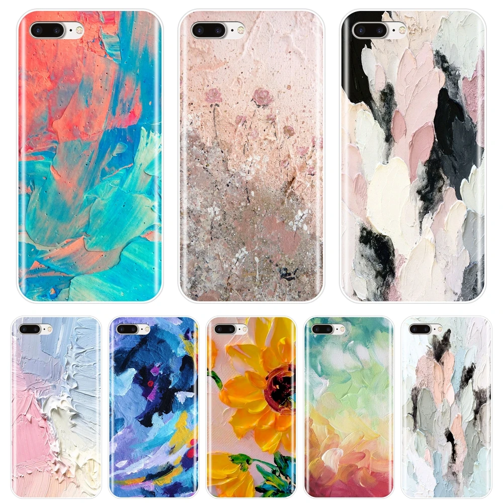 

Back Cover For Apple iPhone X XR XS MAX 8 7 6S 6 S Art Abstract Sunflower Silicone Soft Phone Case For iPhone 6 S 6S 7 8 Plus