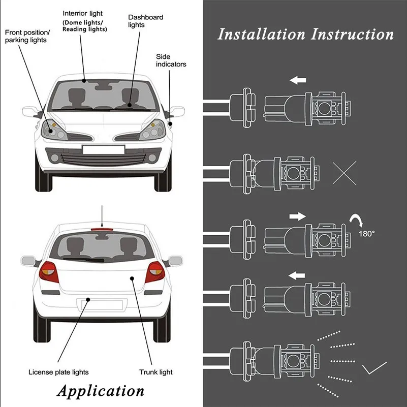 10x W5W светодиодный T10 светодиодный фонарь для салона автомобиля Renault Duster Megane 2 3 Logan Clio Fluence Captur Sandero Laguna светодиодный s для авто 12 В