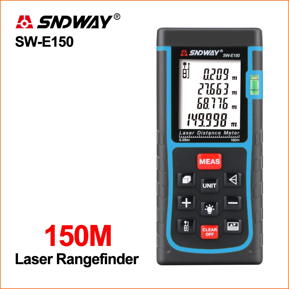 

SNDWAY Laser Rangefinder Distance Meter Hunting Rangefinder Range Finder Digital Mini Handheld SW-E150 150M Laser Distance Meter