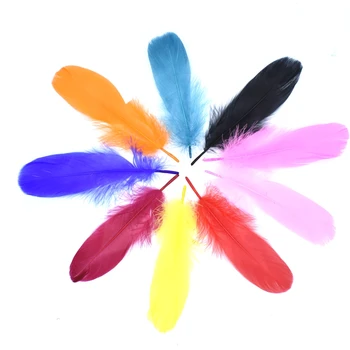 

Wholesale Bloodfang Color 50 Pcs Quality Natural Goose Feathers 5-7inches/13-18cm DIY Jewelry Decoration Feather 18 Color
