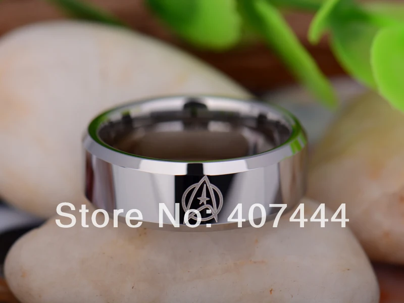 free shipping usa uk canada russia brazil hot sales 8mm shiny silver beveled star trek new mens tungsten carbide wedding ring - Star Trek Wedding Ring free shipping usa uk canada russia brazil hot sales 8mm shiny silver beveled star trek new mens tungsten carbide wedding ring - Star Trek Wedding Ring