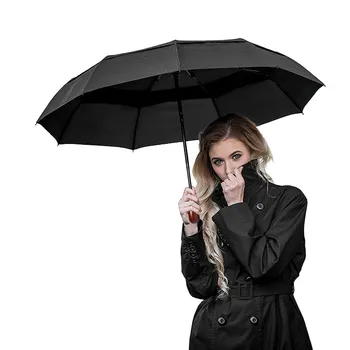 

Windproof Double Large Honorable Automatic Umbrella Men Solid Wood Handle Business Fashion Umbrella Rain Women Dropshipping