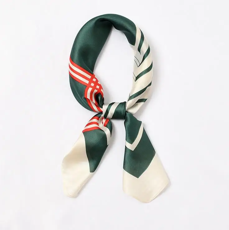 

yishine 70x70 Stripes Prints Silk Scarf Women Scarf Squares Multifunctional Head Scarf Elegant Kerchief Neck Shawl Wrap