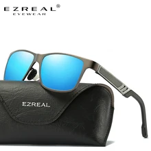 EZREAL Men Aluminum Polarized Mens Sunglasses Mirror Sun Glasses Square Goggle Eyewear Accessories For Men Or Women Female 6560