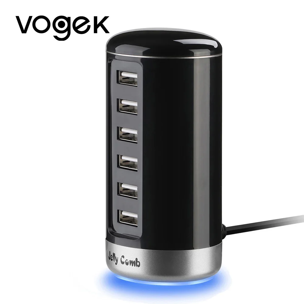 Goedkoop VOGEK 6 Poorten USB Lader voor iPhone Samsung Xiaomi lader Universele Reizen USB Charger EU US Plug Desktop Quick Charger