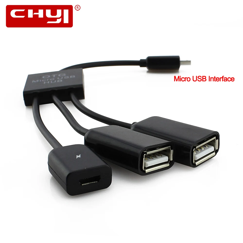 Микро USB OTG концентратор штекер Гнездо Двойной 3 порта 2 0 хост сплиттер адаптер