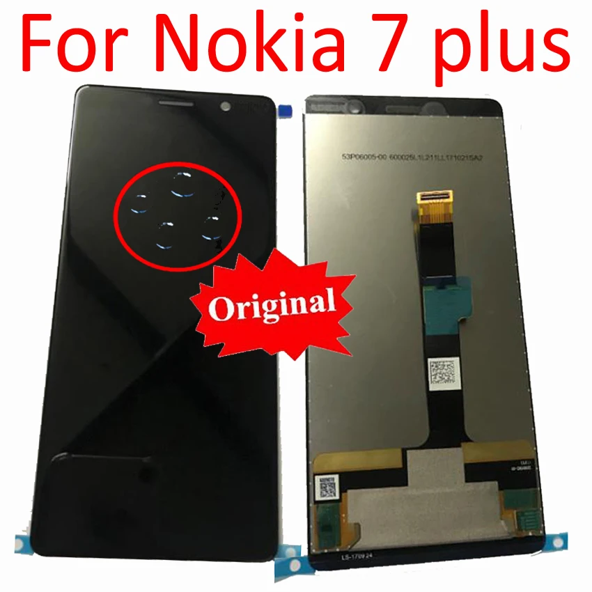 

Original 6.0" For Nokia 7 Plus LCD Display Touch Screen Digitizer Assembly For Nokia 7Plus E7 Plus TA-1046 TA-1055 TA-1062