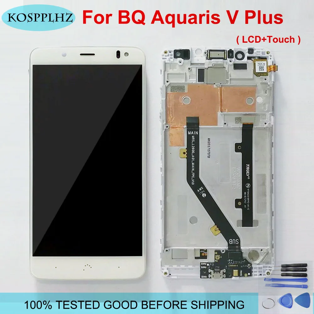 

For BQ Aquaris V VS Plus Display Touch Screen Digitizer Assembly For BQ V VS Plus VPlus LCD Screen Accessroeis + Frame + Tools