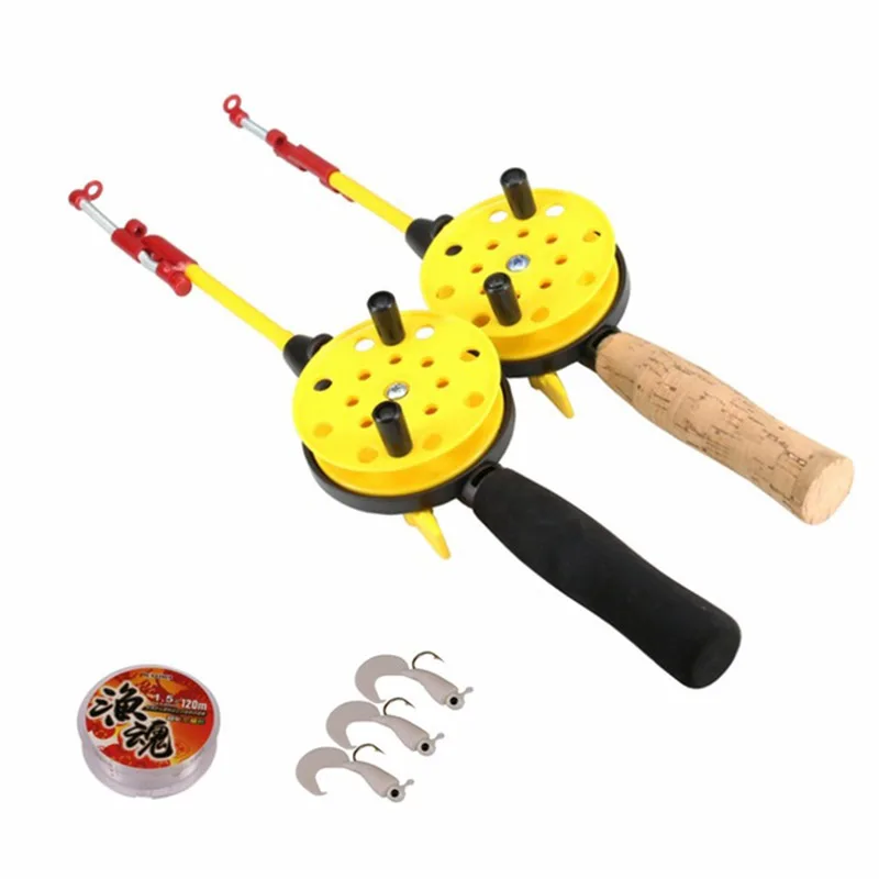 Outdoor Ice Fishing Rod Set Fishing Carp Ice Rod Combo For Winter Fishing Pole Holder Fishing Telescopic Rod Kit Tackle