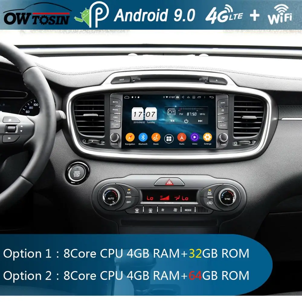 " ips 1920*1080 8 Core 4G ram+ 64G rom Android 9,0 автомобильный dvd-плеер для Kia Sorento DSP радио gps Parrot BT Adas