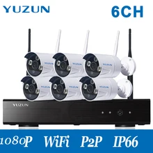 1080P 6CH HD Wireless cctv kit ourdoor security Camera Surveillance kit wifi camera night vision nvr kit ir camera
