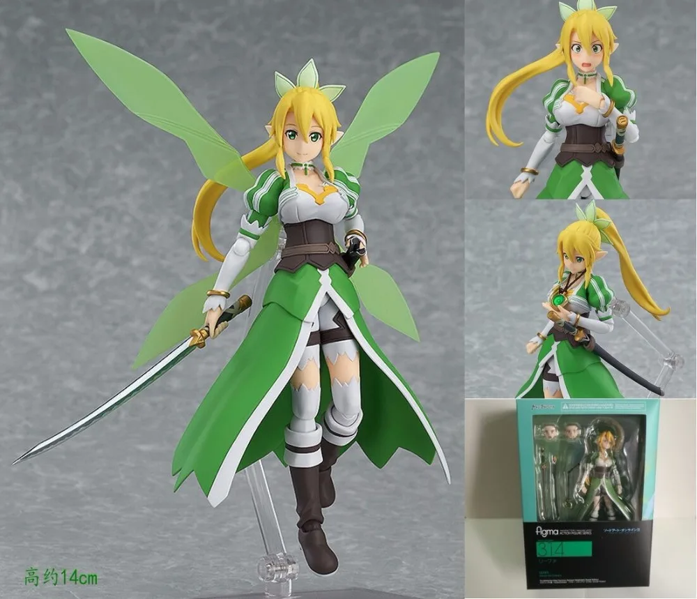 

Anime Sword Art Online Figma 314 LEAFA Kirigaya Suguha PVC Action Figure Collection Model Kids Toys Doll 14cm SWAF004