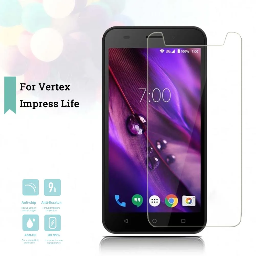 2.5D 0 26 мм ультратонкое закаленное стекло Vertex Impress Life упрочненная Защитная пленка