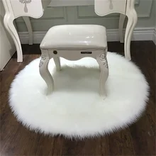 60X60 см длинный шерстяной Круглый искусственный мех Пушистый белый диван коврик для сиденья детские фото реквизит фоновое одеяло украшение комнаты коврик для стола