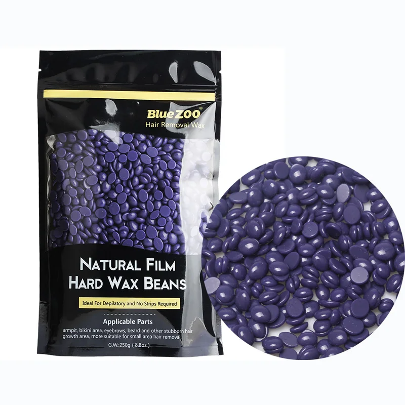 250G Hard Wax Beans No Strip Depilatory Hot Film Hard Wax Pellet Purple