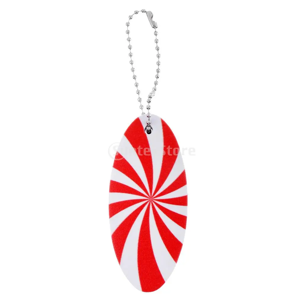 Lightweight EVA Floating Marine Kayak Boat Yacht Sailing Key Ring Key Chain Buoyant Float - Red and White Surfboard Shape