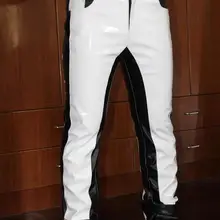 29-40 Горячая весна/осень Мужская Новая мода досуг личности clash Кожа pu кожаные брюки