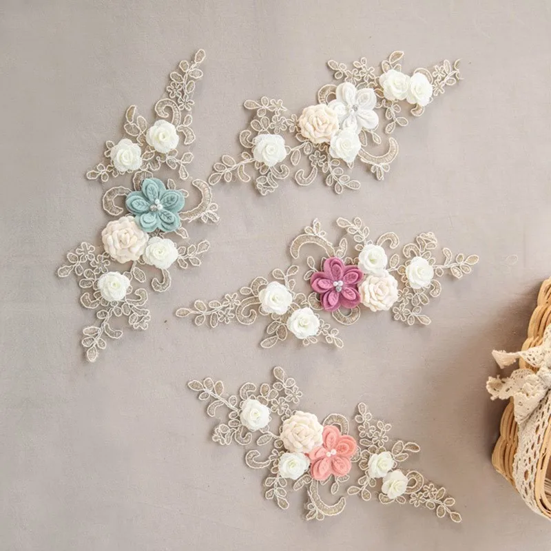 

Hot 1PC Large Flower Embroidery Applique Patches Sew on Lace Motif Pacthes Dress Kid's Costumes DIY Decorative Embroidery