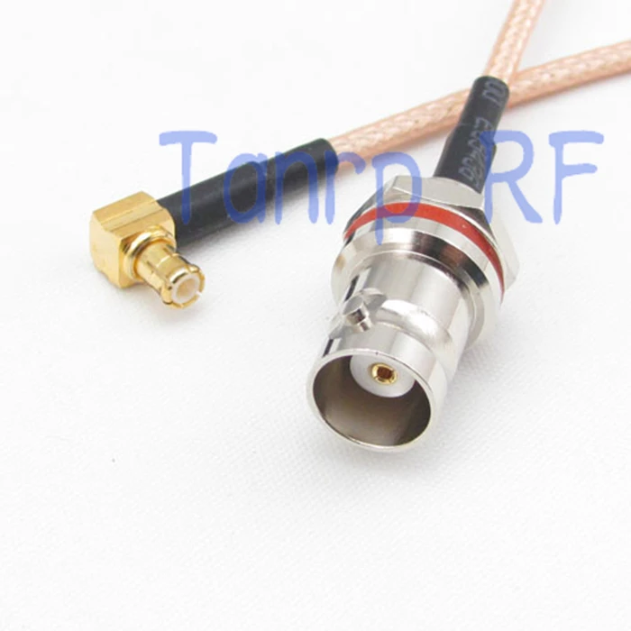 50CM Pigtail coaxial jumper cable RG316 20in mini BNC female nut bulkhead to MCX male right