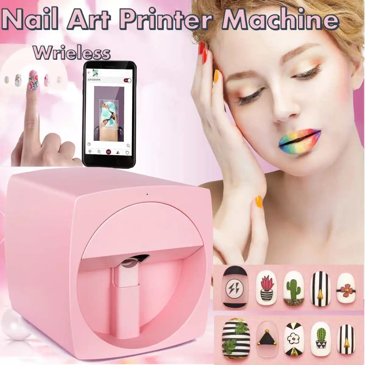 

Mobile Nail Printer Manicure Transmission Picture Photo Pattern Color Printing advanced Nail Art Equipment